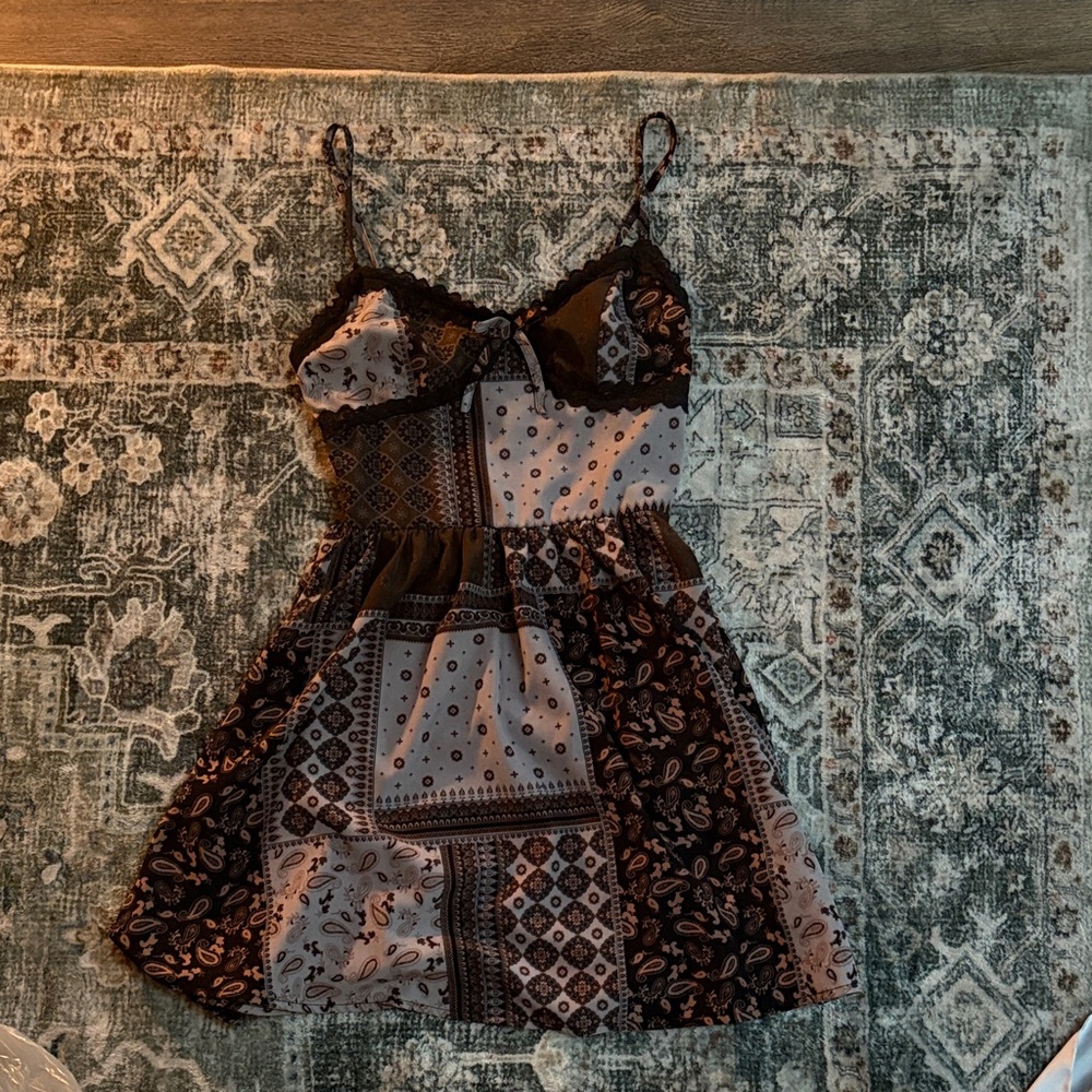 Y2k cute unique Patchwork Spaghetti Strap Dress